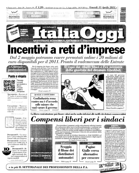 Italia oggi : quotidiano di economia finanza e politica